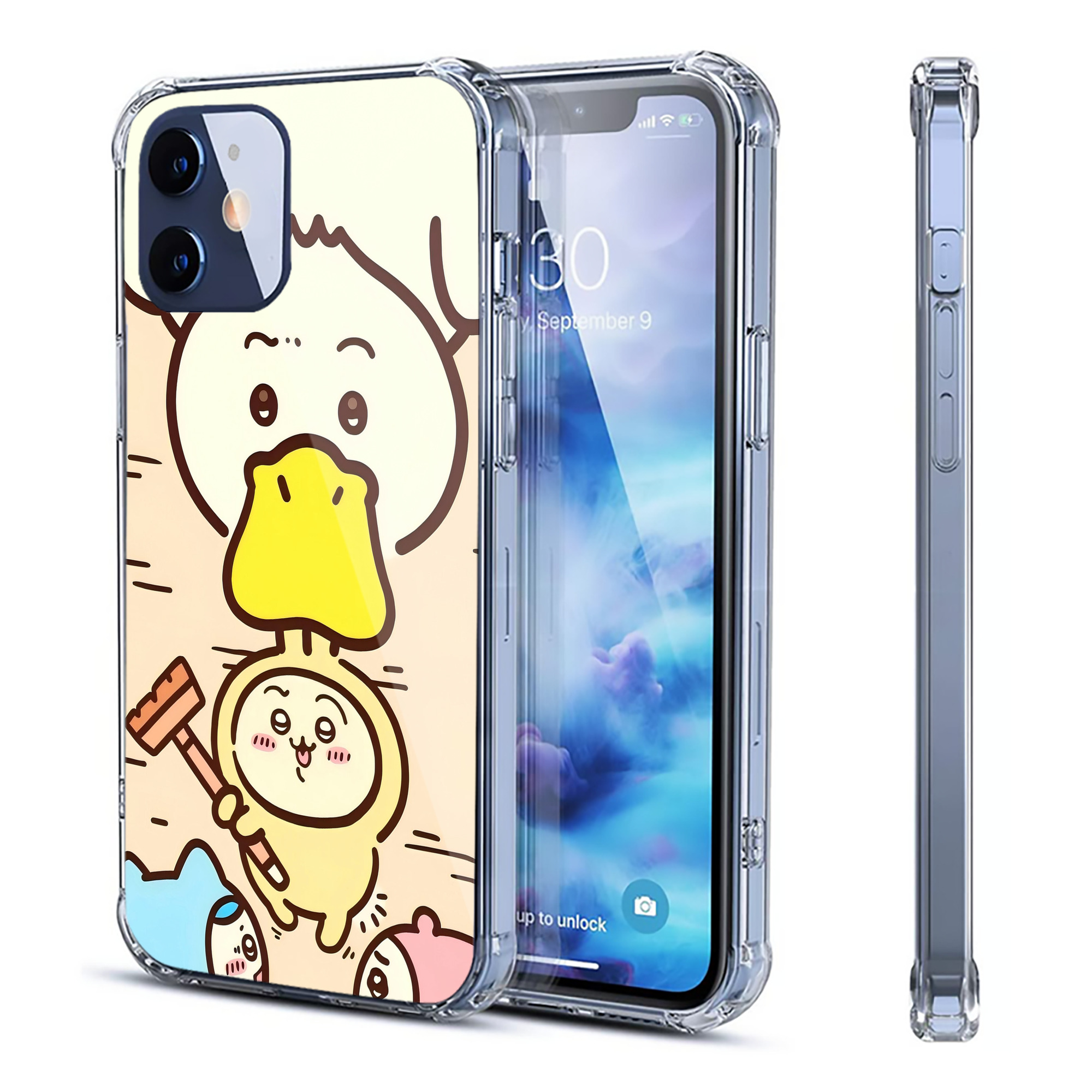 （画像用） ちいかわ Chii-kawa 【iPhone 12シリーズ対応】透明スマホケース（クリアソフトケース）